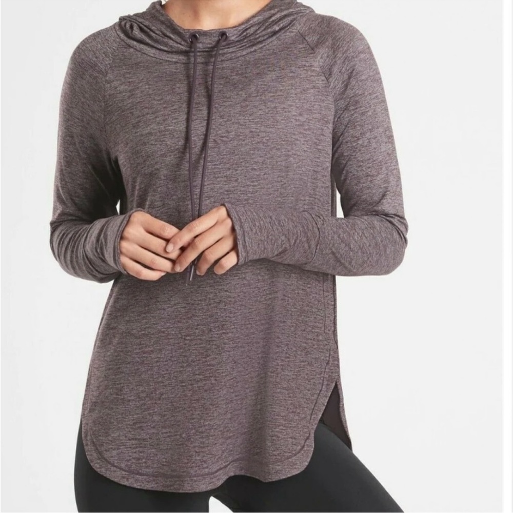 Athleta Uptempo Hoodie Sweatshirt Pullover Heather Purple Size Medium Women’s